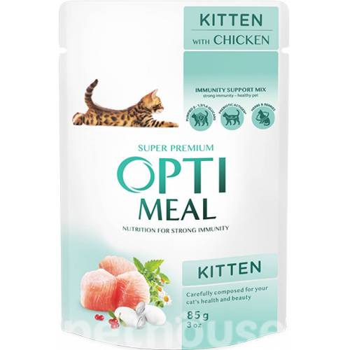 Optimeal Кусочки с курицей для котят 85г