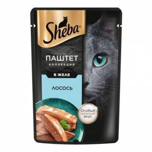 Sheba лосось паштет в желе влажный корм 75г