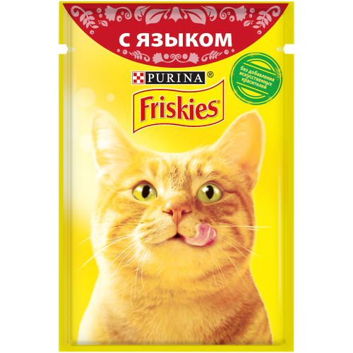 Влажный корм для кошек Friskies Cat с языком в подливе (пауч) (85гр)