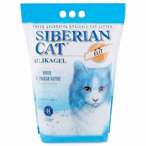 Наполнитель для кошачьего туалета Сибирская Кошка Элита, силикагель (синие гранулы) 8л