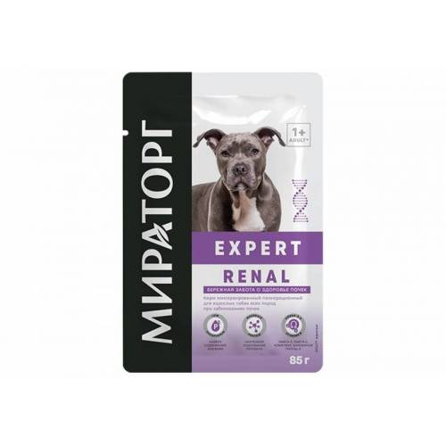 Мираторг влажный корм для собак Expert Renal при заболевании почек 85г