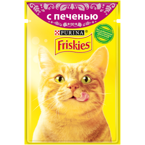 Влажный корм для кошек Friskies с печенью в подливе (85гр)
