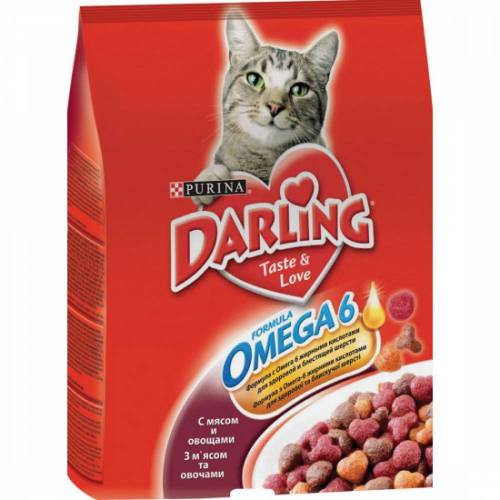 Darling сухой корм для взрослых кошек всех пород, с мясом и овощами