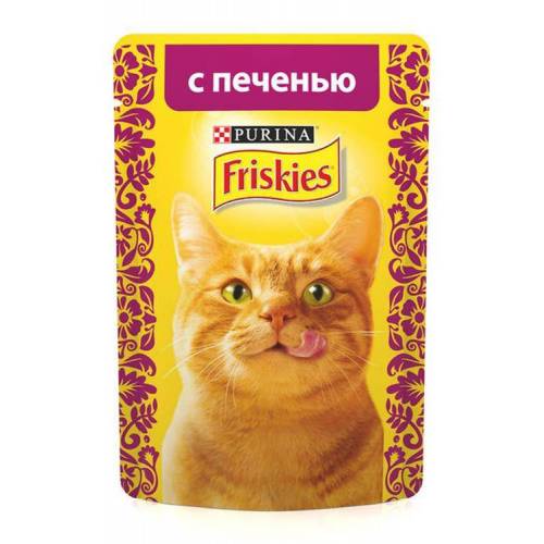 Консервы для кошек Friskies Adult Печень кусочки в подливе (пауч) (85гр)