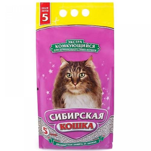 Наполнитель для длинношерстных кошек Сибирская Кошка Экстра комкующийся
