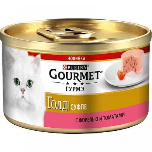 Консервы для кошек Gourmet Gold Суфле с форелью с томатом