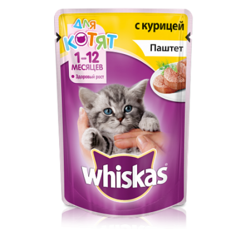 Whiskas для котят паштет с курицей (85гр)