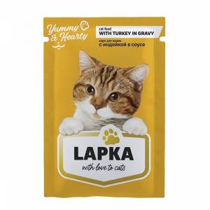 Лапка влажный корм для кошек индейка в соусе 85г