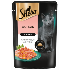 Sheba форель аппетитные ломтики в желе влажный корм 75г