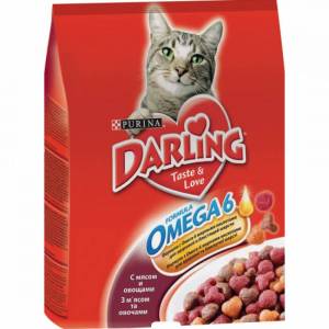 Darling сухой корм для взрослых кошек всех пород, с мясом и овощами