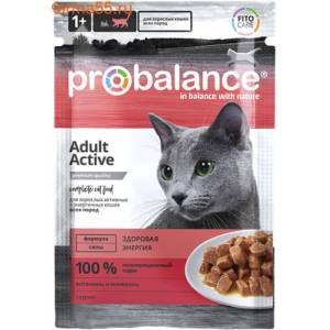 Влажный корм для кошек ProBalance Active 85г