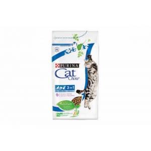 Cat Chow Felin 3 в 1 сухой корм для взрослых кошек, лечение МКБ, защита зубов и десен, вывод шерсти