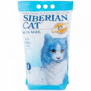 Наполнитель для кошачьего туалета Сибирская Кошка Элита, силикагель (синие гранулы) 4л