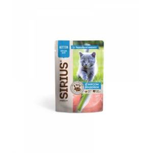Sirius влажный корм для котят с мясом индейки 85г