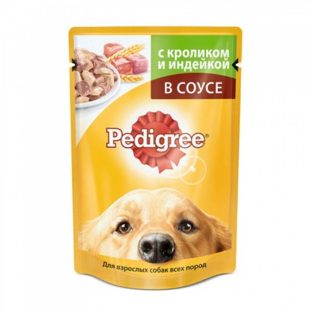 Pedigree влажный корм для взрослых собак всех пород с кроликом и индейкой в соусе