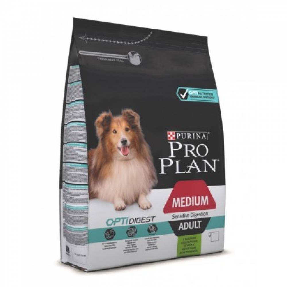Pro Plan Optidigest сухой корм для взрослых собак средних пород с чувствительным пищеварением, с ягненком