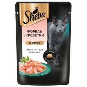 Sheba форель и креветки аппетитные ломтики в соусе 75г